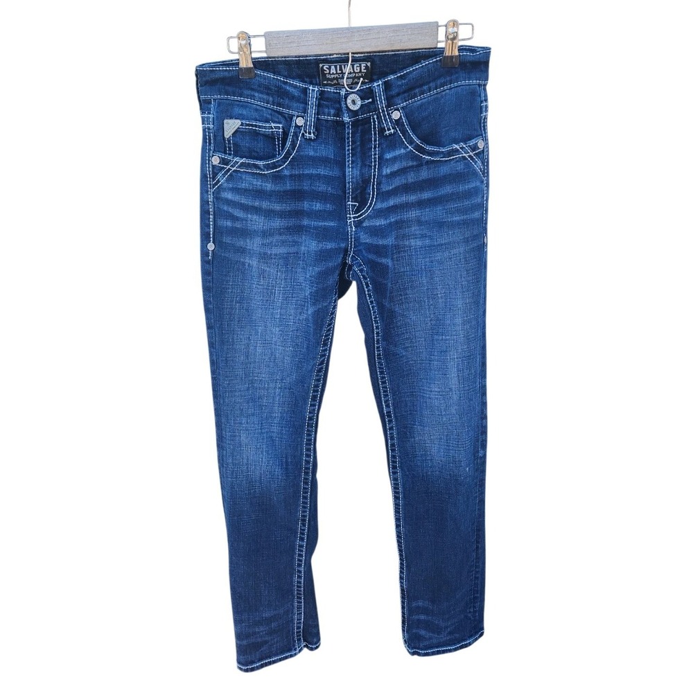 Salvage Havoc Straight Slim Fit Dungarees Jeans Designed‎ Buckle 30X32